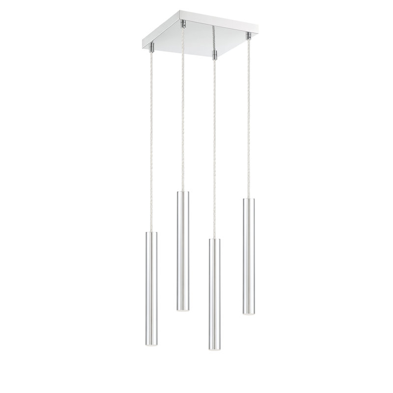 Bowning 4 - Light LED Cluster Pendant, Chrome