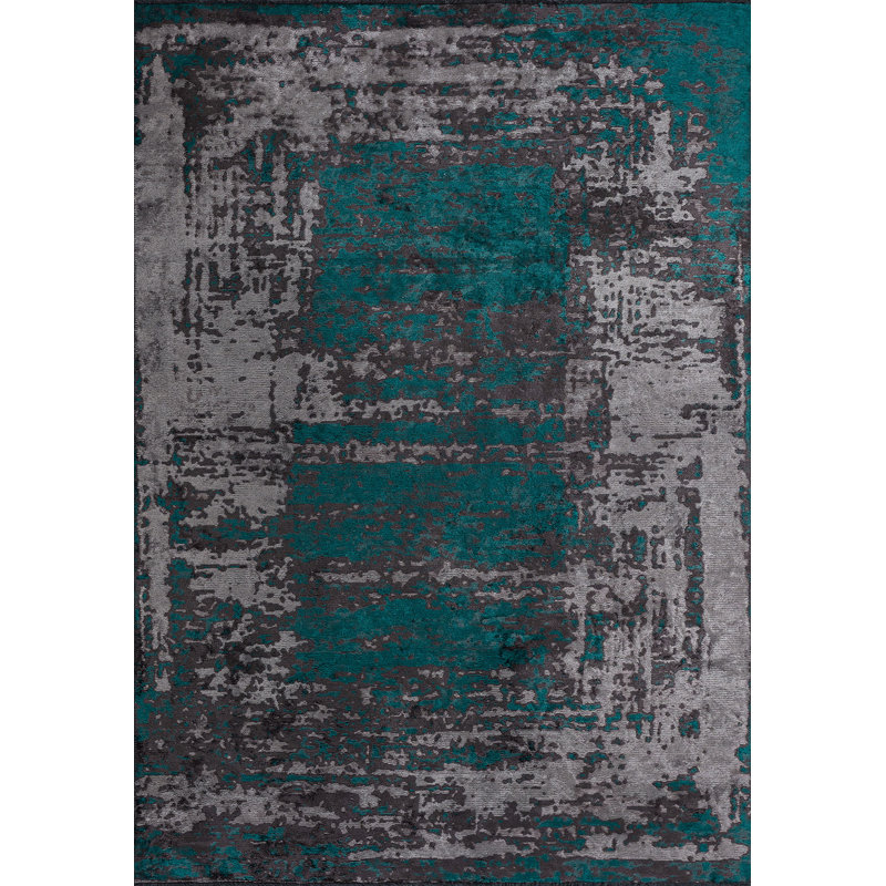 Beriguette Rectangle Abstract Cotton and Viscose Indoor / Outdoor Area Rug, Rectangle 5'3" x 7'7"