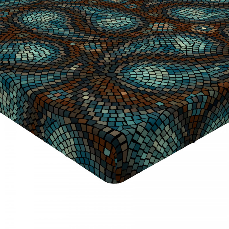 Microfiber Paisley Fitted Sheet, Twin XL Fitted Sheet, Brown Paisley