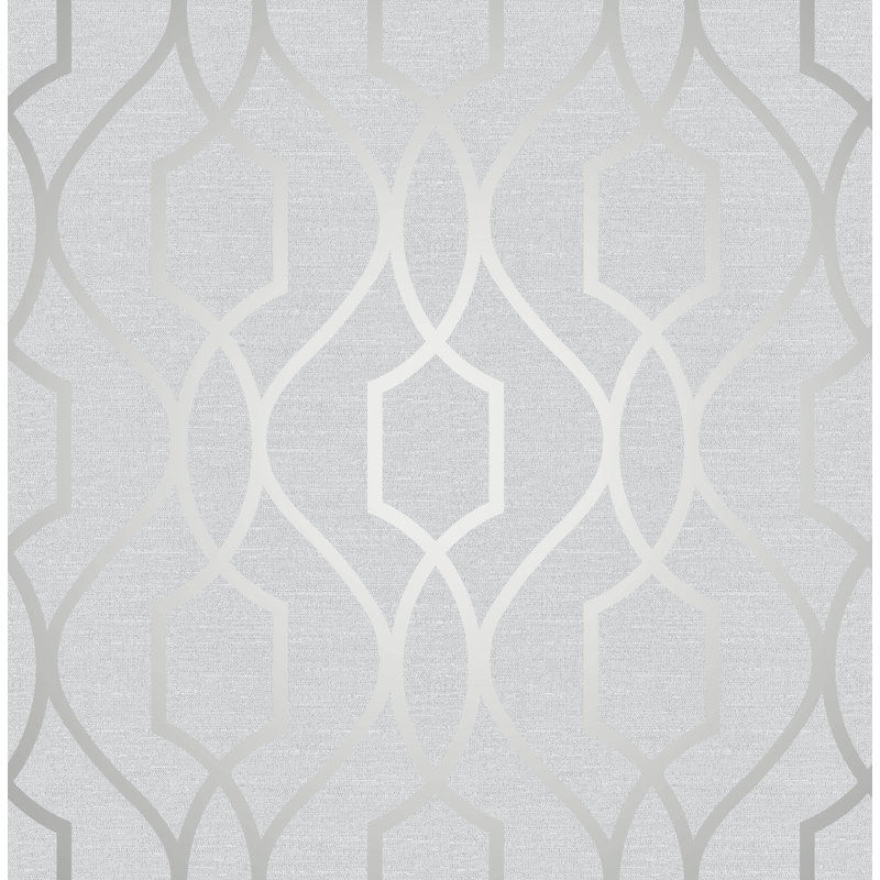 10m x 53cm Wallpaper Roll, Stone/Silver