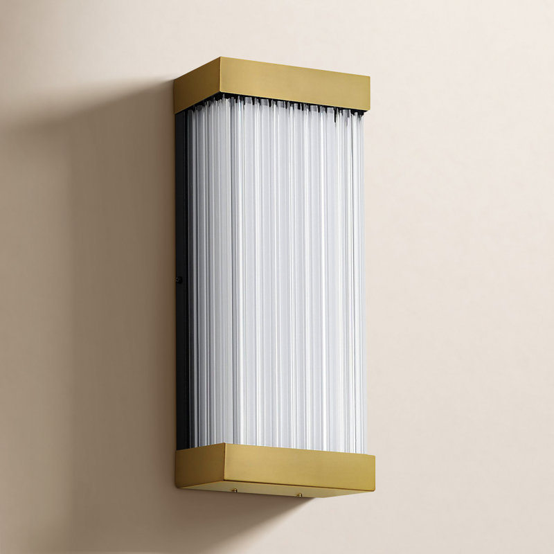 Applique murale à DEL Jovista, H 14 po x l 6 po x P 3,25 po, Laiton vieilli naturel