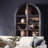 Solid Wood Arched Display Cabinet With Glass Doors-117554418