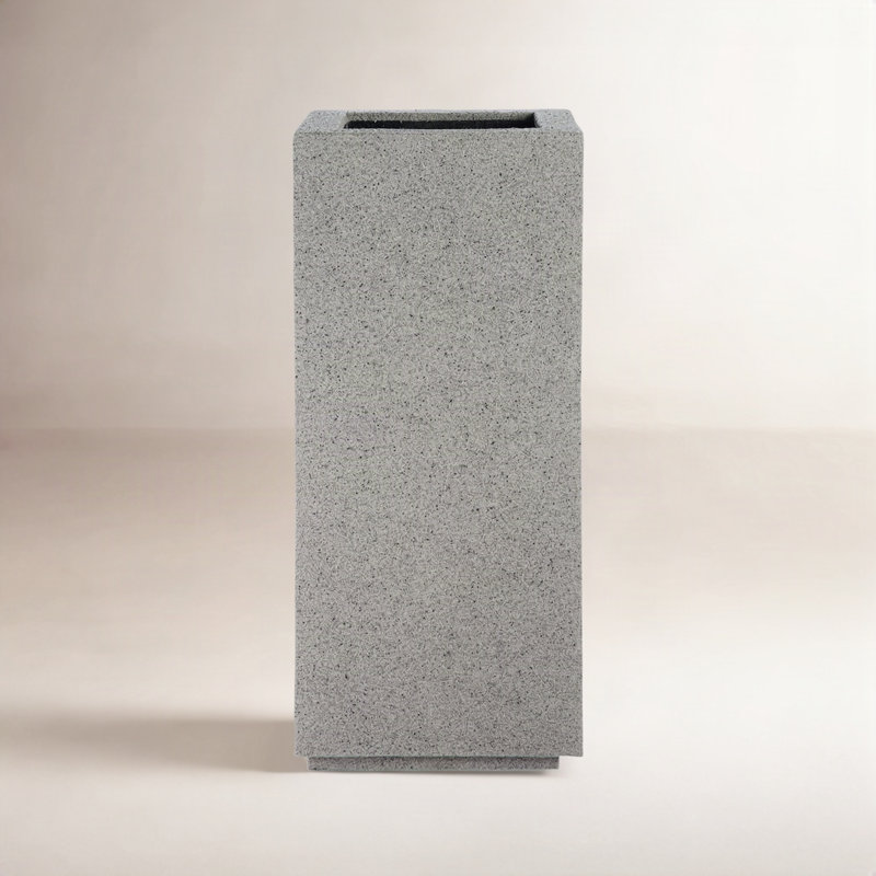 Kensington Tall Planter, Gray Granite