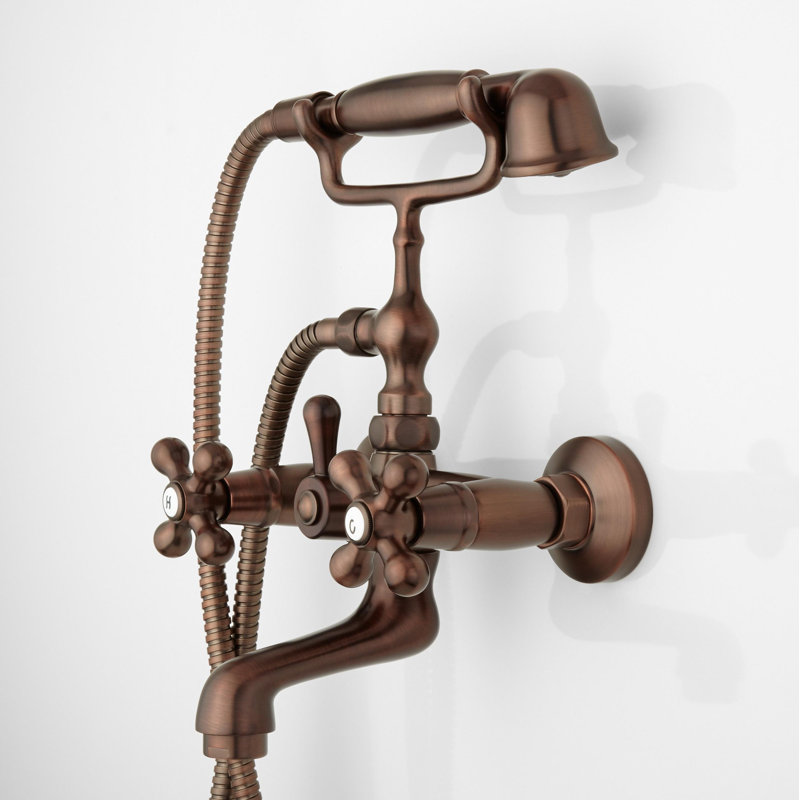 Barlow Wall Mounted Tub Faucet with Handshower, Oil Rubbed Bronze