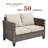 Lovall 50.39'' Wide Straight Powder Coated Steel Loveseat with Cushions-1794709297