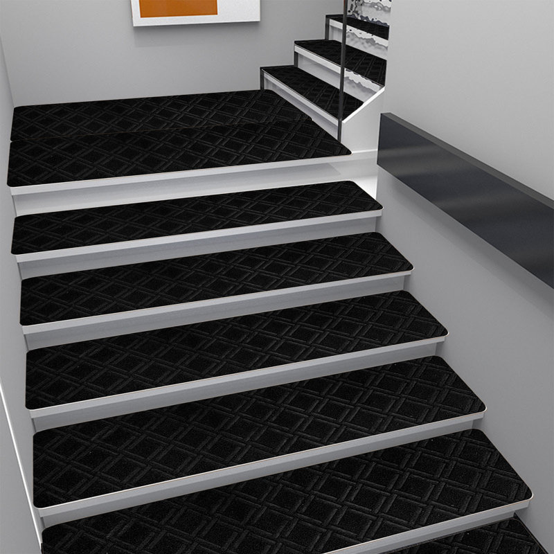 15 pièces de tapis d'escalier antidérapants pour marches en bois, Black