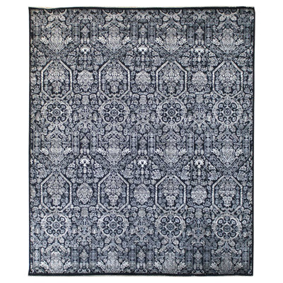 Kashmiri Ikat Area Rug in Gray