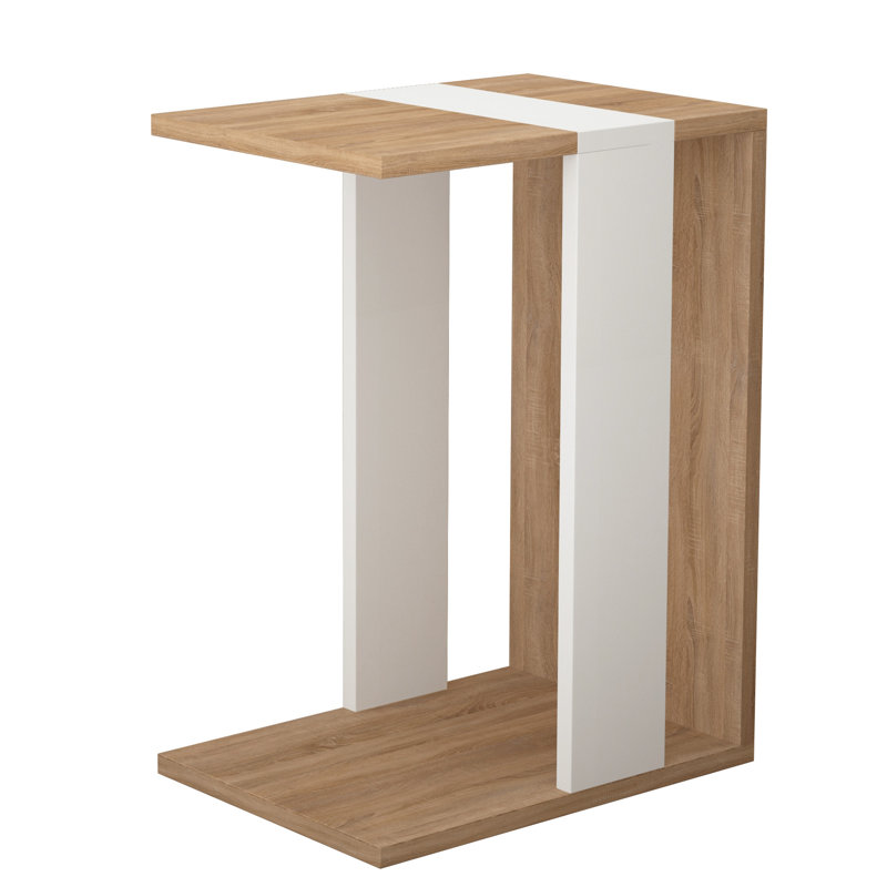 Sadie End Table, Oak/White