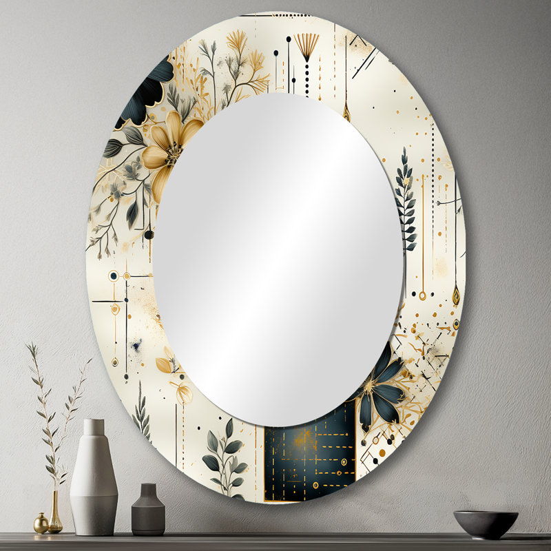 Somona - Miroir mural ovale gris, 43 po x 33 po