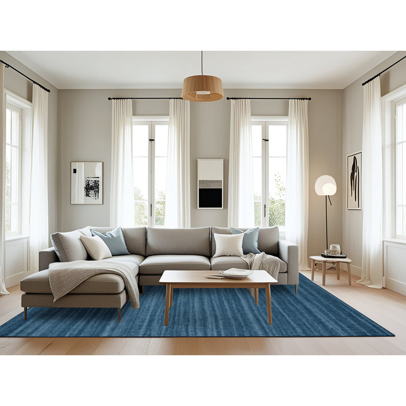 Machine Washable Solid Gray Area Rug