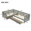 Lit plateforme en L avec trois tiroirs de rangement-856850174