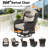 Adcox 4-Person Outdoor Rattan Patio Seating Group With Swivel Chairs, Headrest Pillows, Side Table and Beige Cushions-360222878