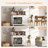 Chiara 47" Farmhouse Coffee Bar Storage Cabinet With 15" Refrigerator,Wine Rack&Glass Holder