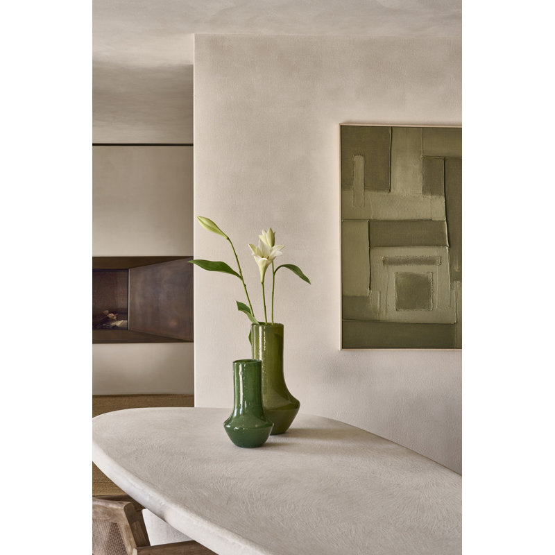 Vase en verre Alexes, H 11,81 po x l 6,88 po x P 6,88 po, Vert