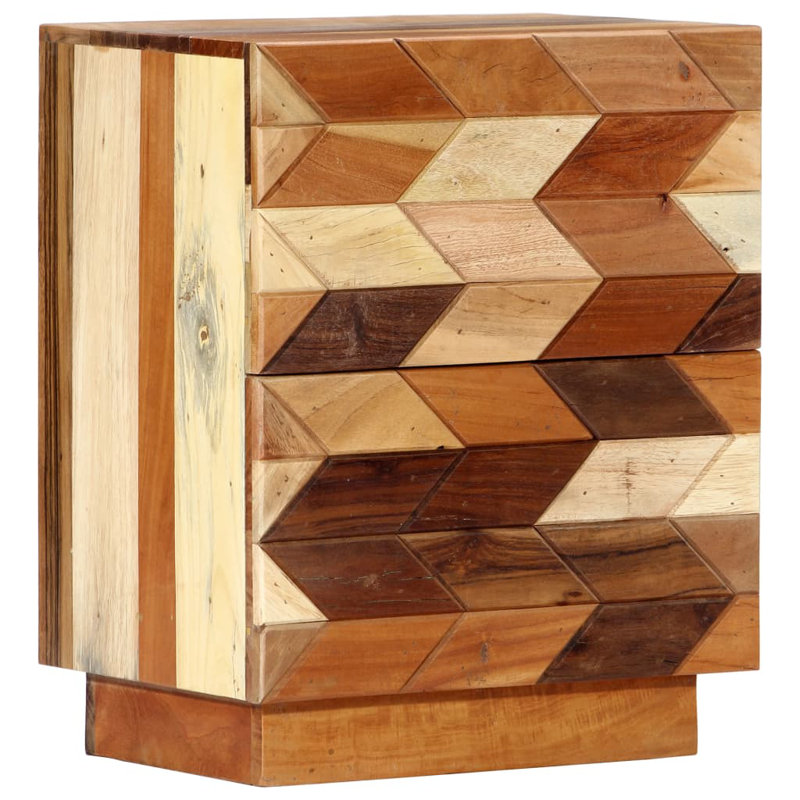 Armoire de chevet en bois récupéré massif de 15,7 po x 11,8 po x 19,7 po