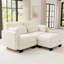 Canapé d'angle à compression, causeuse moderne réglable en chenille beige pour la maison