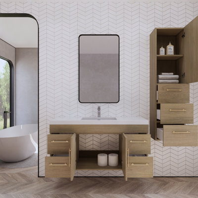Ensemble de meuble-lavabo simple mural 47 po Bastos