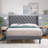 Benzonia Upholstered Wingback Bed