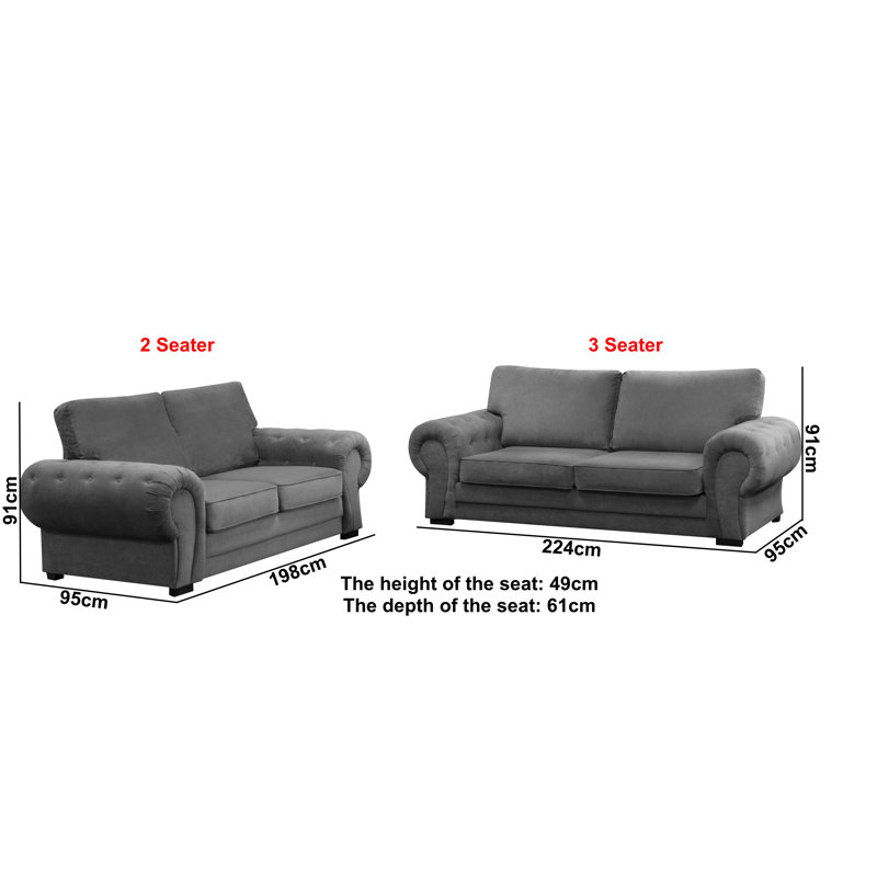 Carnot 2 - Piece Velvet Living Room Set