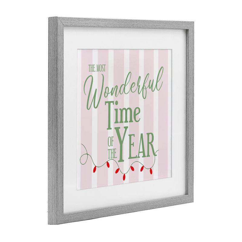 «Wonderful Time on Festive Stripes», reproduction sous verre encadrée, design par Lauren Rader, H 13 po x l 13 po