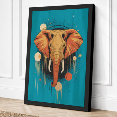 Elephant In Turquoise Modern - Print