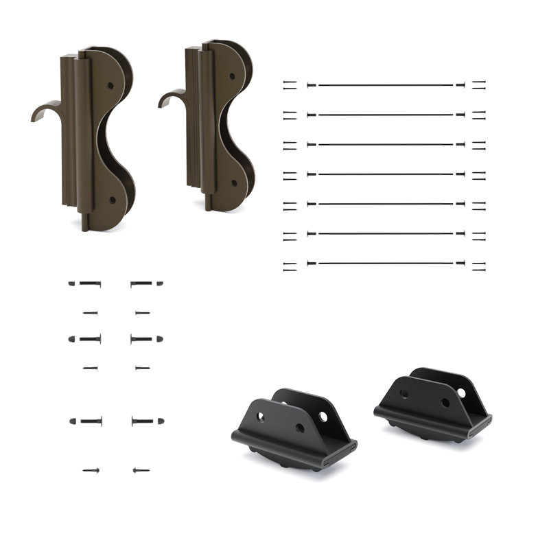 Maple 9.92' Hook 9-Step Wood Removable No Wheel Ladder, Oil Rubbed Bronze