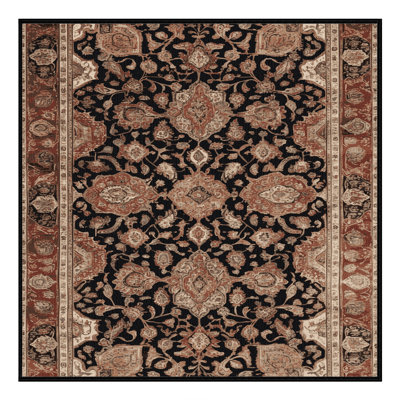 Machine Washable Persian Brown Area Rug
