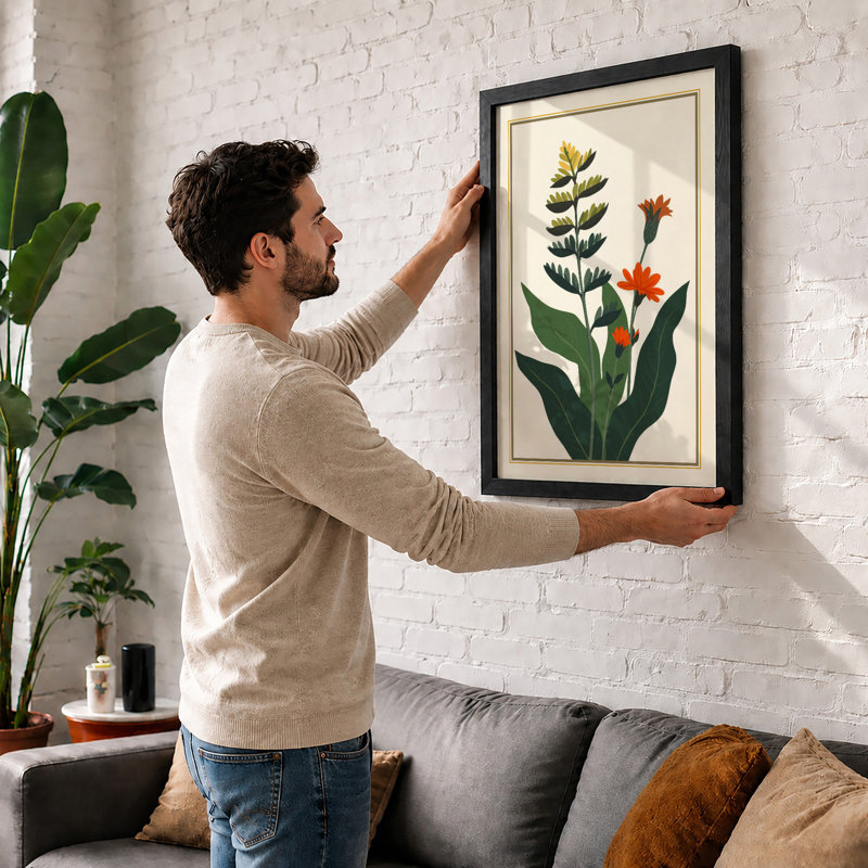 Two Specimens Botanical - Framed Print, A1 - 84.1 x 59.4 cm, White