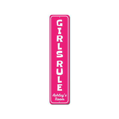 Enseigne verticale en aluminium pour filles