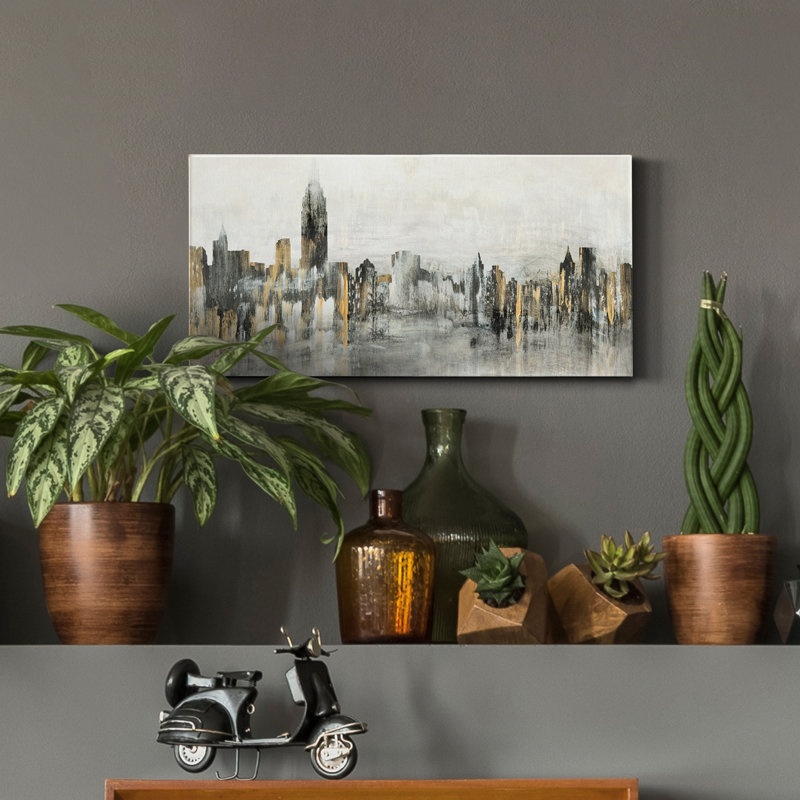 Bright City Lights - Impression sur toile tendue, H 16 po x l 8 po x P 1 po, Toile tendue