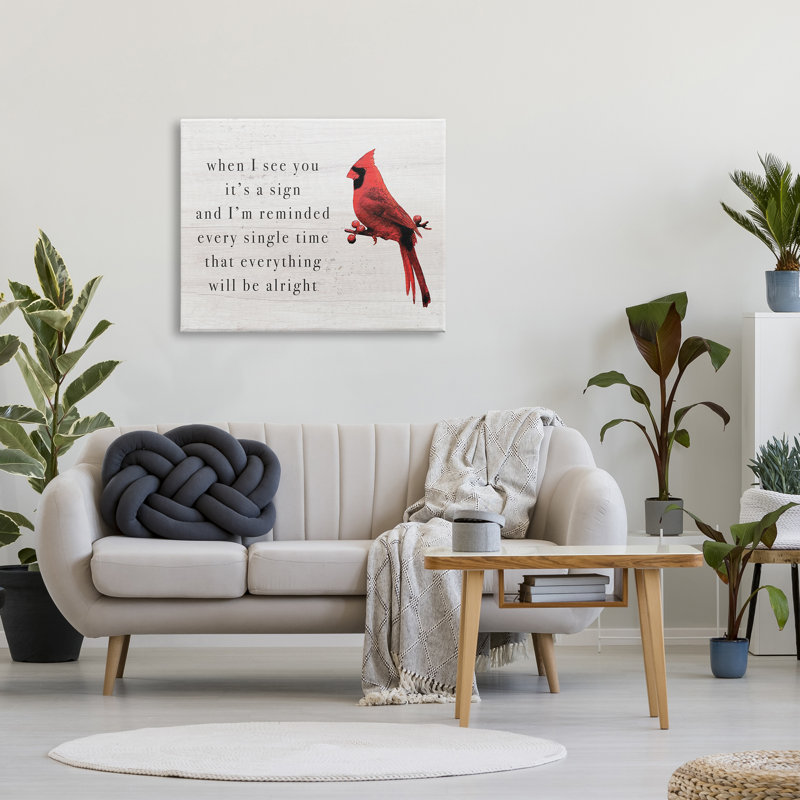 «When I See You Cardinal Expression» sur toile, impression, H 30 po x l 40 po x P 1,5 po