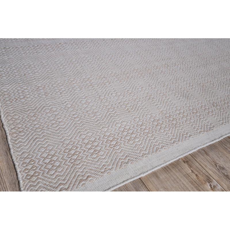 Echo Geometric Area Rug in Ivory, Rectangle 8' x 10'