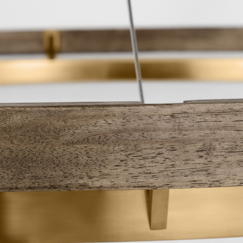 Sean Lavin Grace LED 60'' dimmable chandelier in matte black and weathered oak wood oak finish