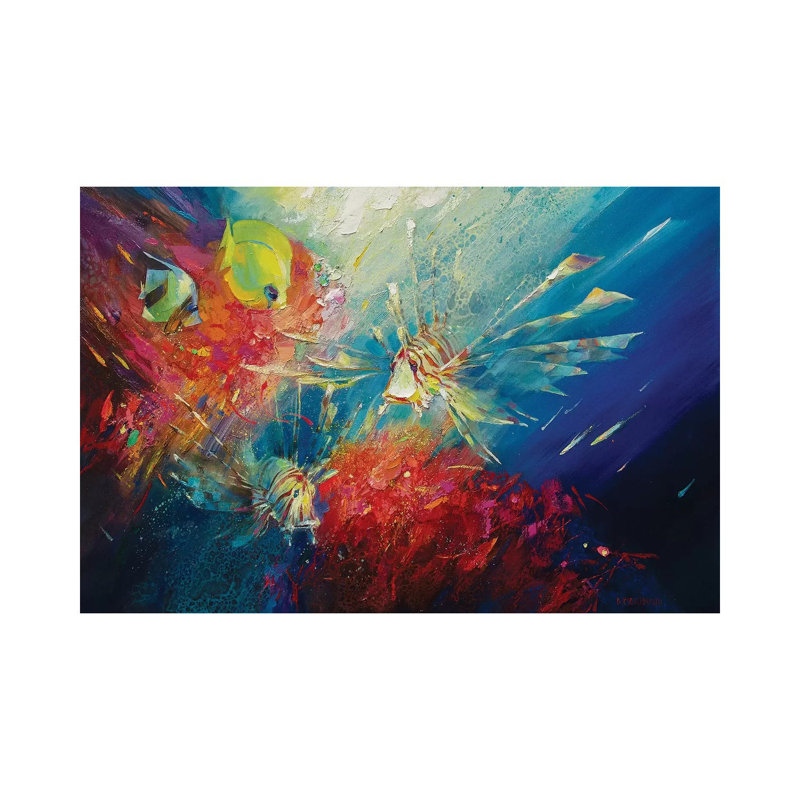 Red Coral 1 Piece Wrapped Canvas Painting, 101.6 cm H x 66.04 cm W x 1.91 cm D