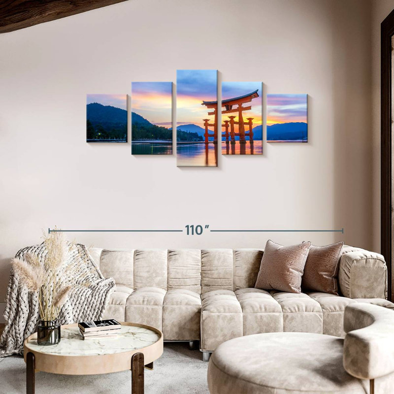 Sanctuaire d'Itsukushima, coucher de soleil, H 36 po x l 80 po