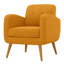Chaise d'appoint en lin avec pieds en bois massif