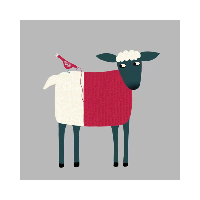 «Sheepish» par Nic Squirrell - impression, Toile tendue, H 37 po x l 37 po x P 1,5 po, Pas de tapis