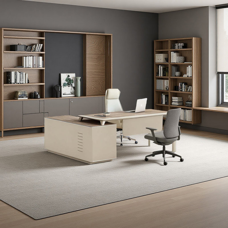 Ensemble de bureau et chaise en bois artificiel, H 29,5 po x l 70,87 po x P 31,5 po