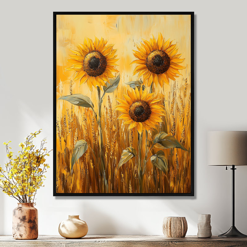 Disha - Floral Canvas Wall Art, 20" H x 12" W, Floater Framed Print, Black