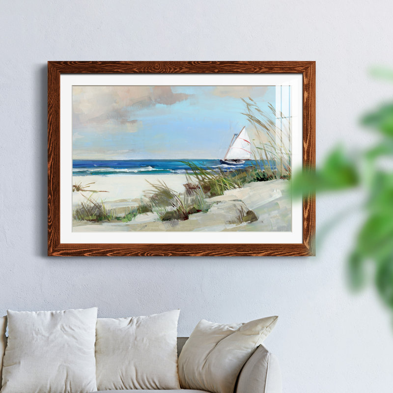 Brise de midi - Peinture encadrée, Cadre en érable, H 31 po x l 44 po x P 1 po