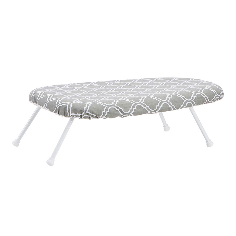Compact Tabletop Ironing Board With Folding Legs, Trellis Removable Cover