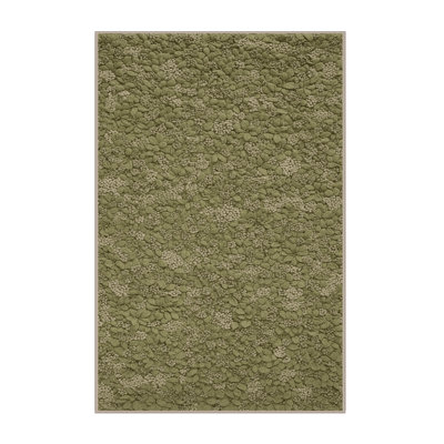 Machine Washable Botanical Brown Area Rug
