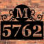 Décoration murale monogramme d'adresse «Top lettre» 1 ligne-480946714-480998556