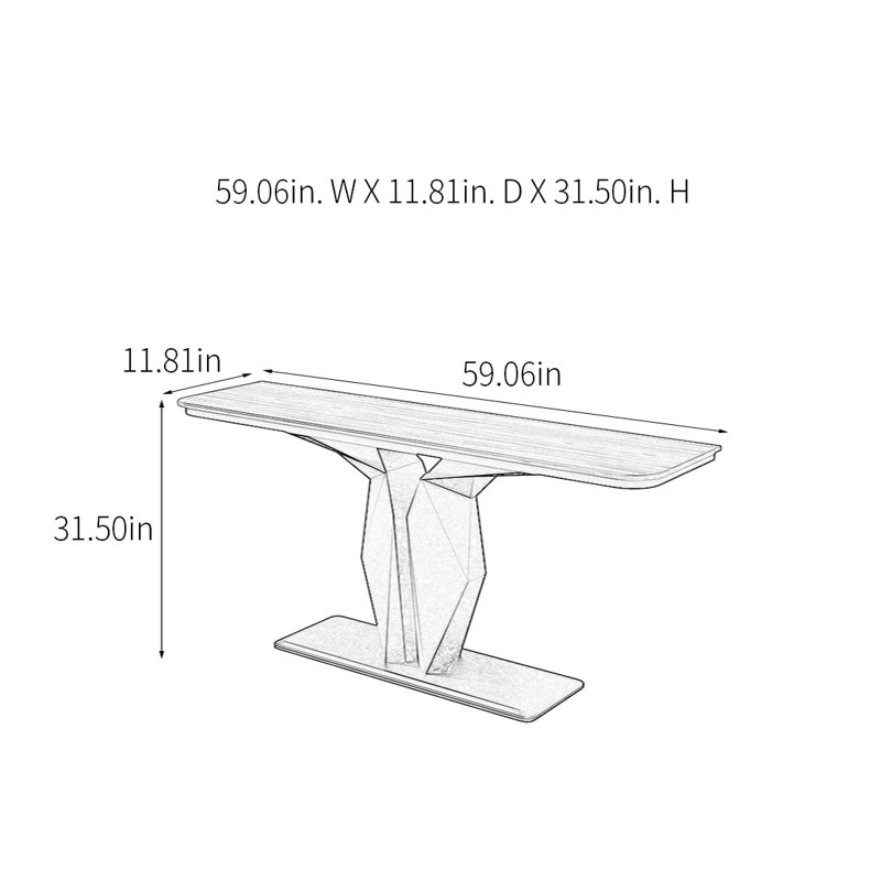 Console Modern Minimalist, H 31,5 po x l 59,06 po x P 11,81 po, Noir, noir, noir, noir