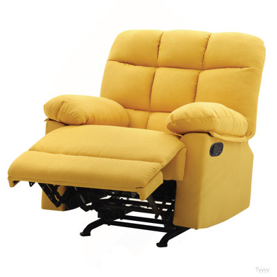 Fauteuil inclinable moderne jaune avec accoudoirs rembourrés