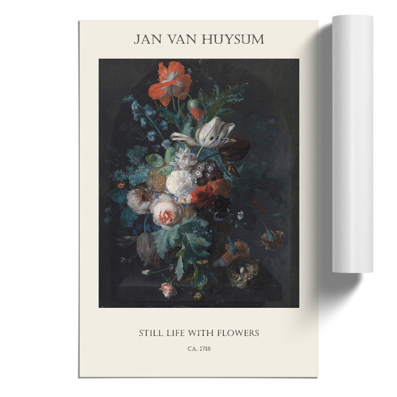 Still Life With Flowers Vol.4 by Jan Van Huysum - No Frame Print, 42cm H x 30cm W x 0.1cm D