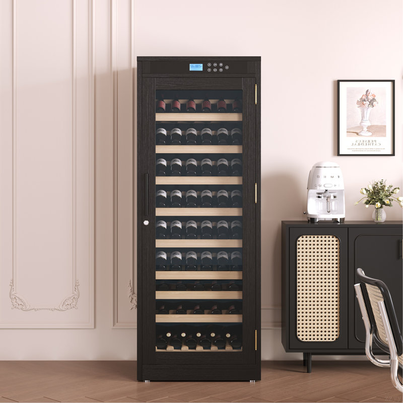 Armoire à vin noire intelligente à plusieurs niveaux à température contrôlée