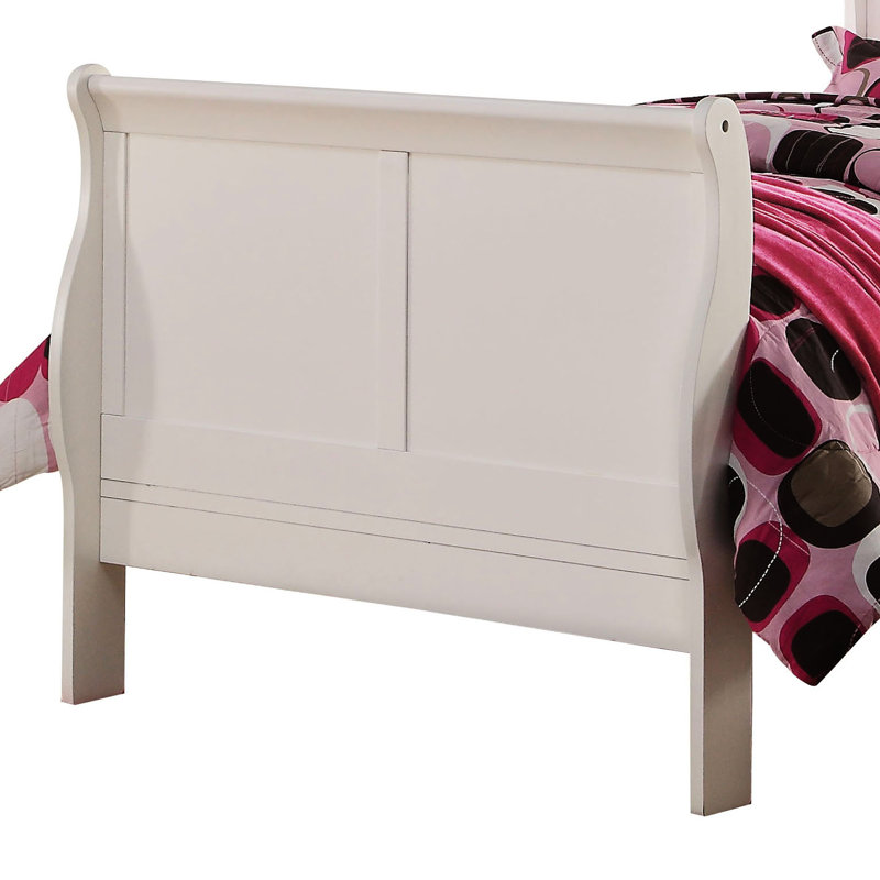 Élégant lit simple en bois massif blanc pour une apparence de chambre à coucher élégante