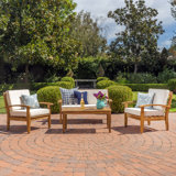 Shynel Acacia 4 - Person Patio Conversation Sets with Cushions