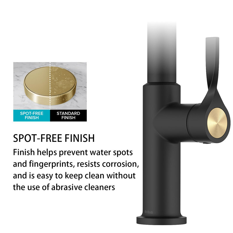Pull-Down Kitchen Faucet With A 2-Function Sprayer, Pre-Installed Water Line And Installation Hardware